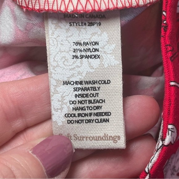 Soft Surroundings Red Floral Pants Womens Large Ponte Bold Career Work Stretch - Picture 5 of 8